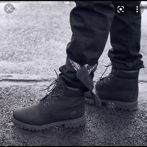 Black Timberland boots, size 4M worn once or twice